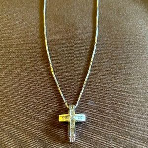 Diamond Accent Cross Pendant in 10K White Gold